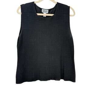 Vintage Chico’s Design Black Knit Tank Size 2 Large Minimalist